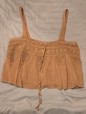 Women’s Crochet-Trim Tank Top - Tan